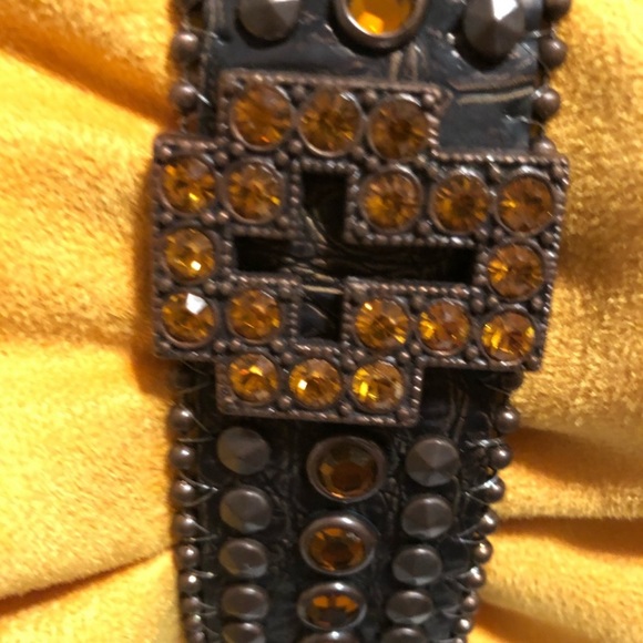 Unisex Interchangeable rhinestone leather belt - Picture 3 of 5